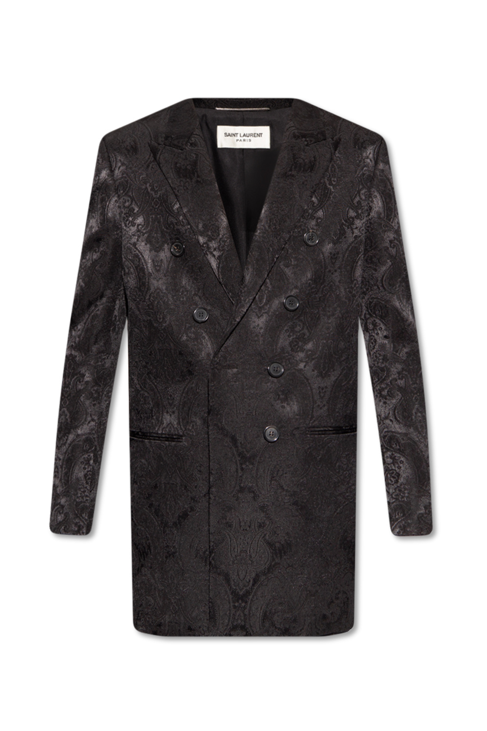 SchaferandweinerShops Japan Black Jacquard coat Saint Laurent SAINT LAURENT PORTFEL NA A CUCHU Z MONOGRAMEM